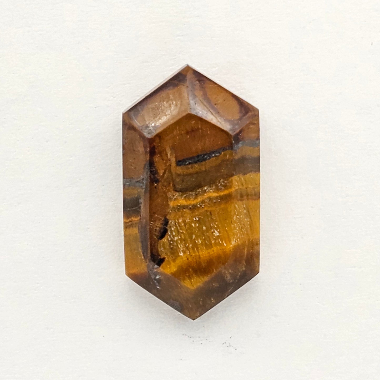 Tiger Eye Geometric Half Faceted Cabochon