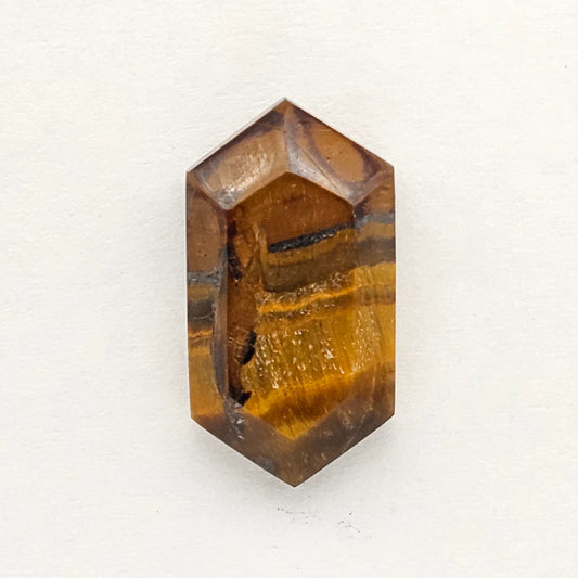 Tiger Eye Geometric Half Faceted Cabochon
