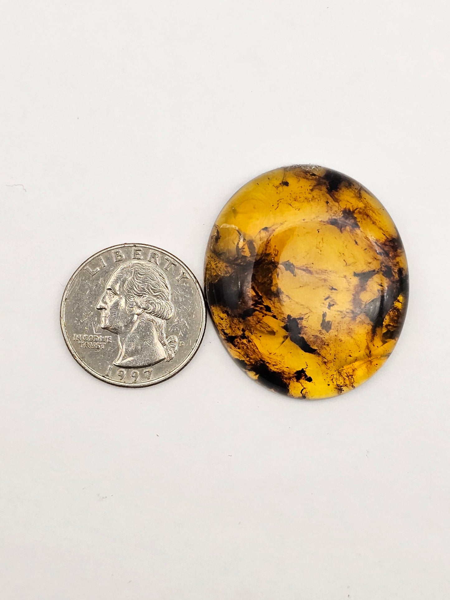 Amber authentic cabochon large