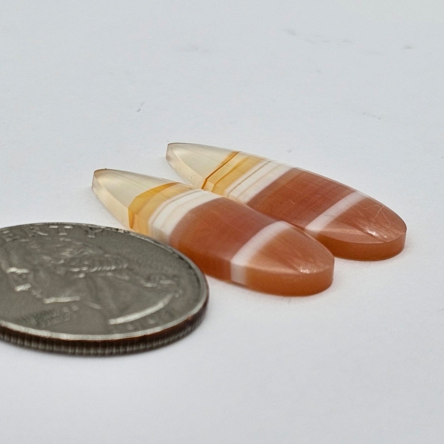 Carnelian Agate Cabochon Pair