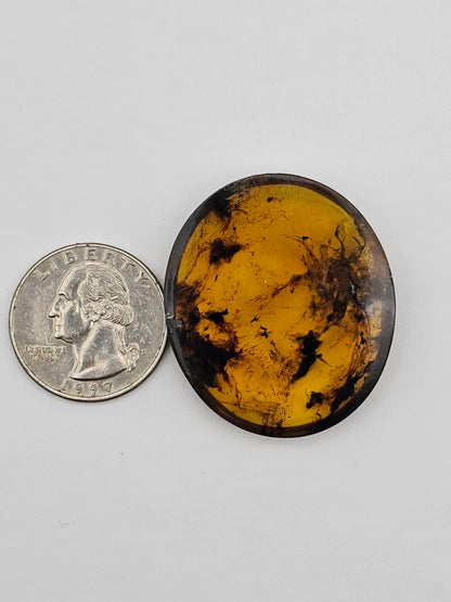 Amber authentic cabochon large