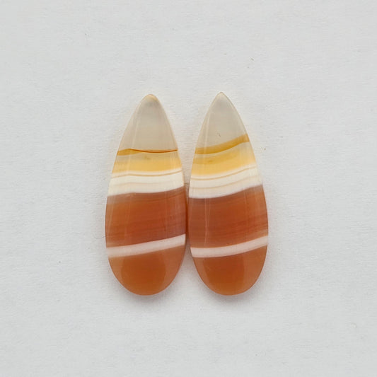 Carnelian Agate Cabochon Pair