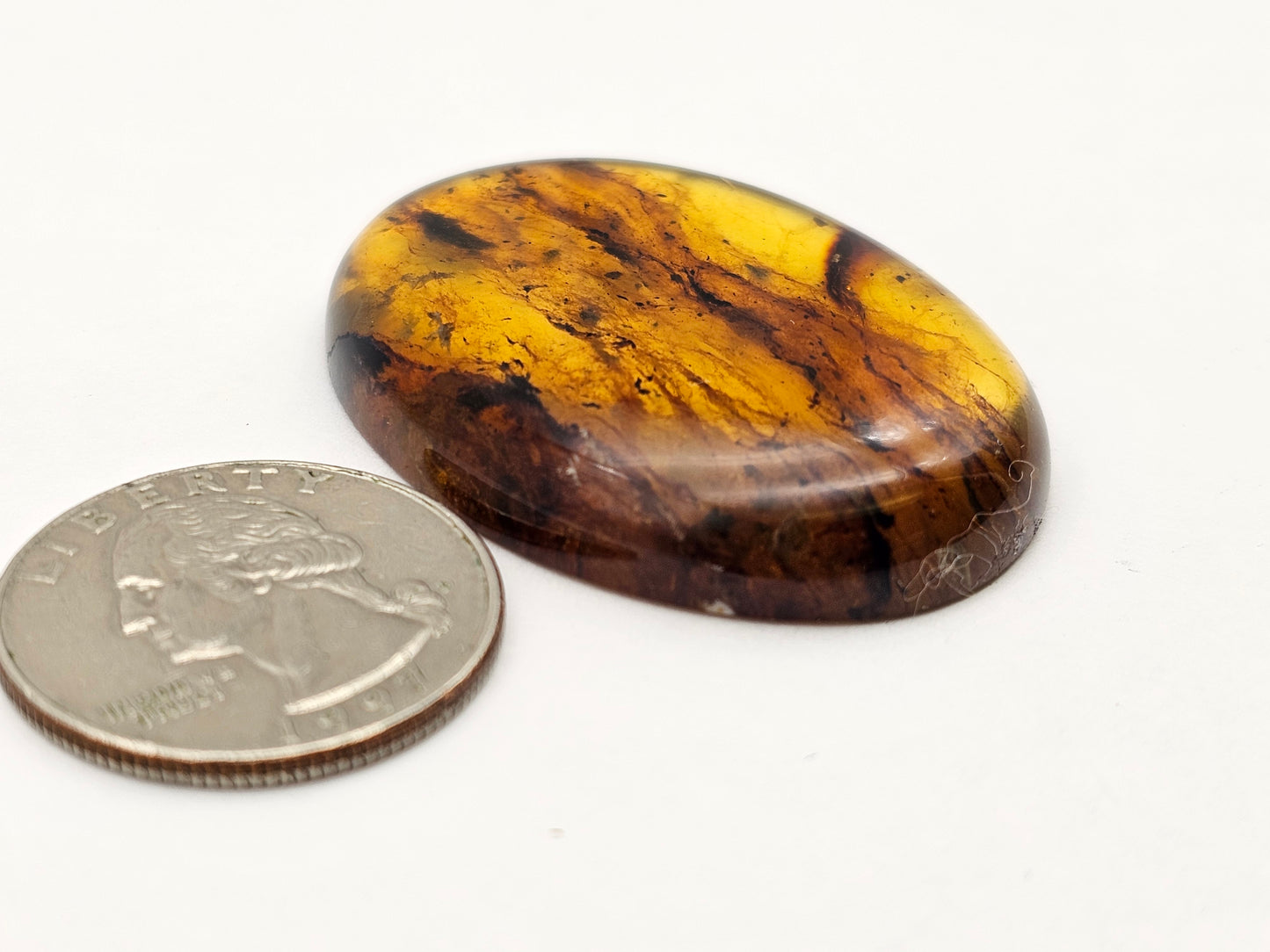Amber authentic cabochon large