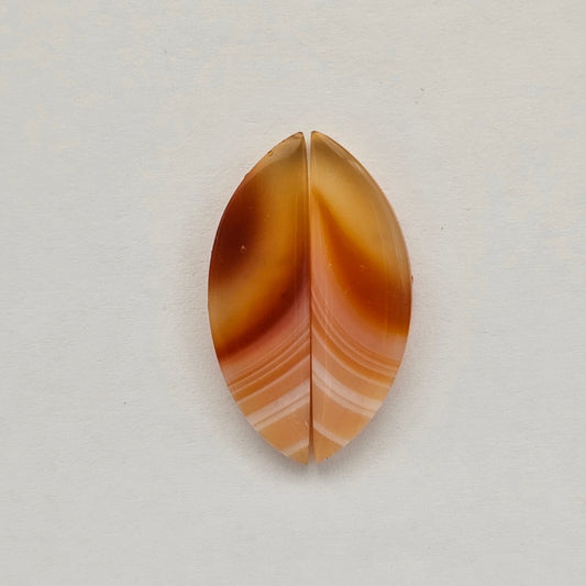 Carnelian Agate Cabochon Pair