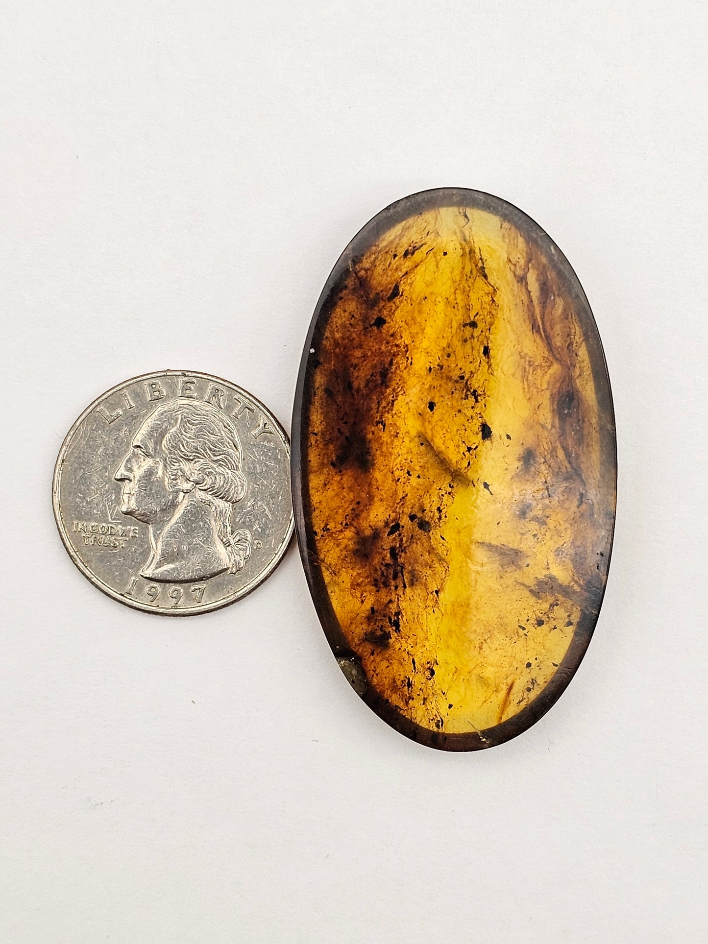 Amber authentic cabochon large