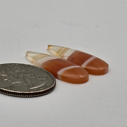 Carnelian Agate Cabochon Pair