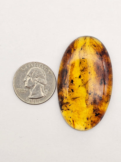 Amber authentic cabochon large