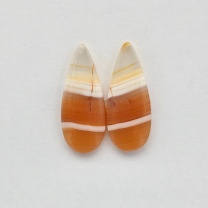 Carnelian Agate Cabochon Pair