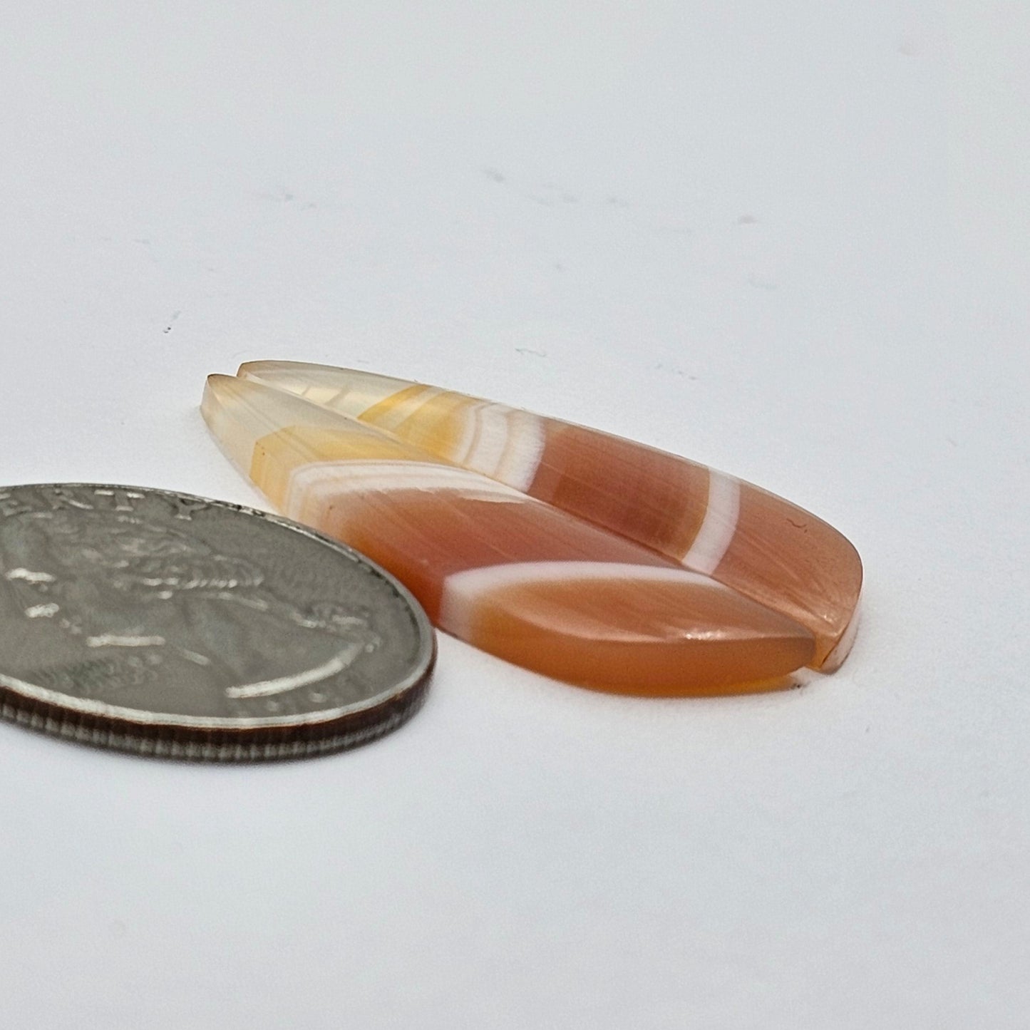 Carnelian Agate Cabochon Pair