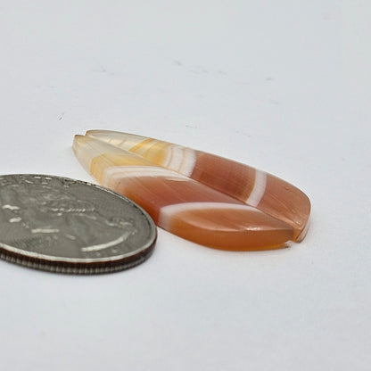 Carnelian Agate Cabochon Pair