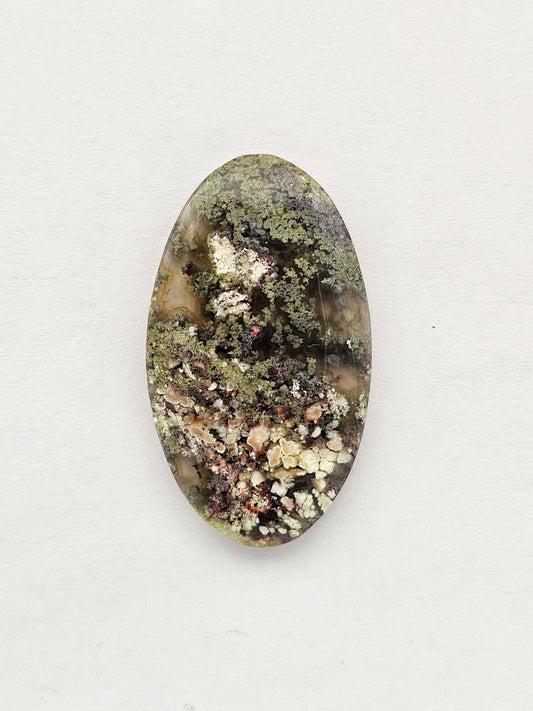 Moss agate cabochon large