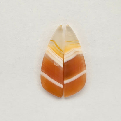 Carnelian Agate Cabochon Pair