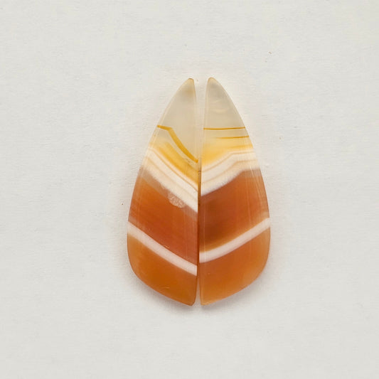 Carnelian Agate Cabochon Pair