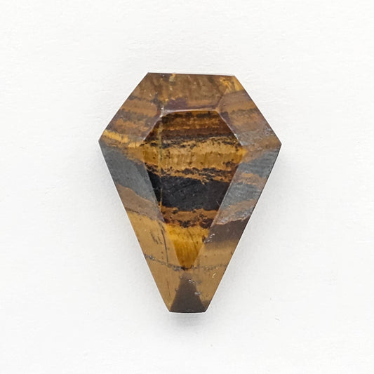 Tiger Eye Geometric Half Faceted Cabochon