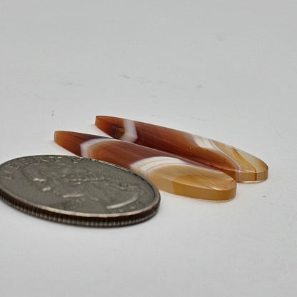Carnelian Agate Cabochon Pair