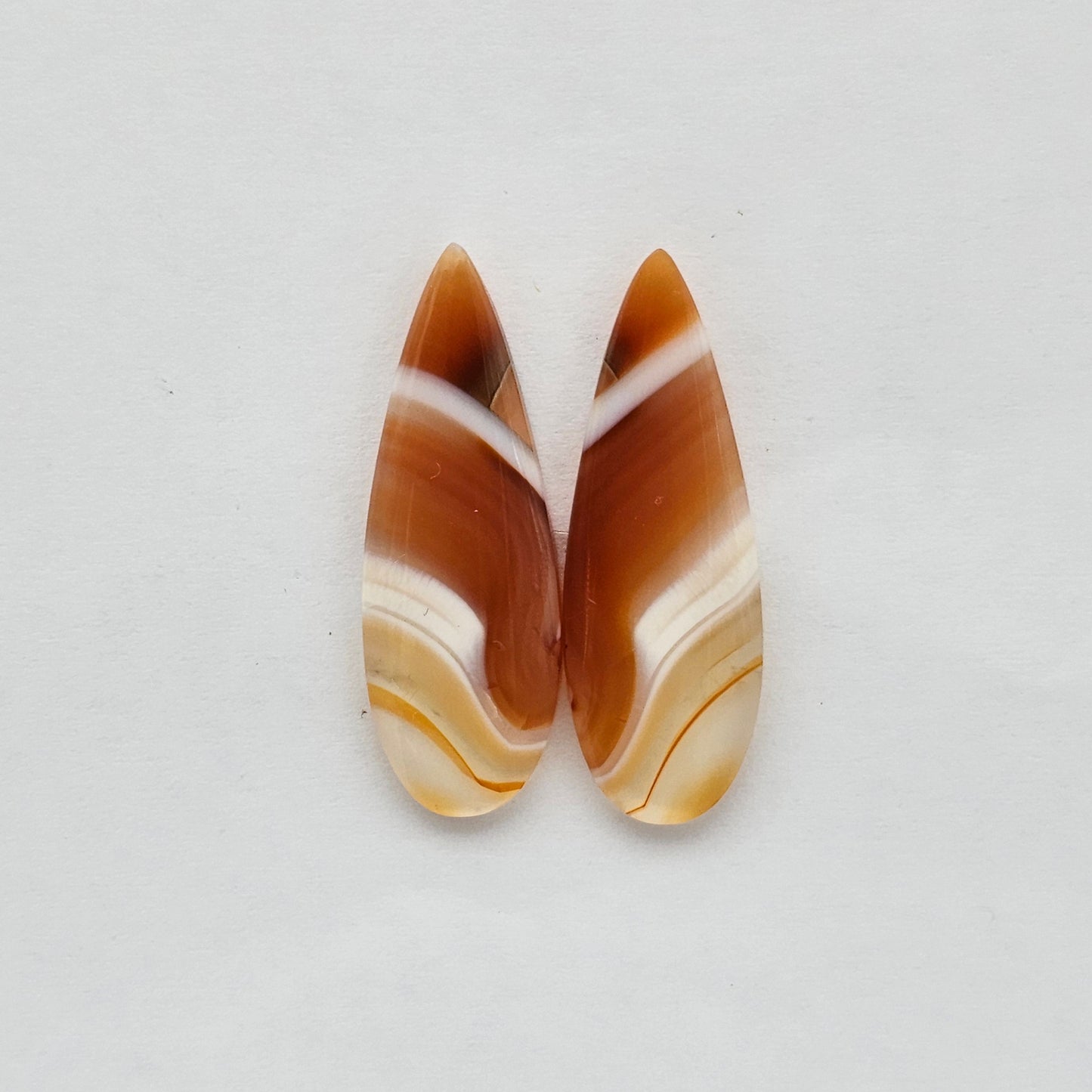 Carnelian Agate Cabochon Pair