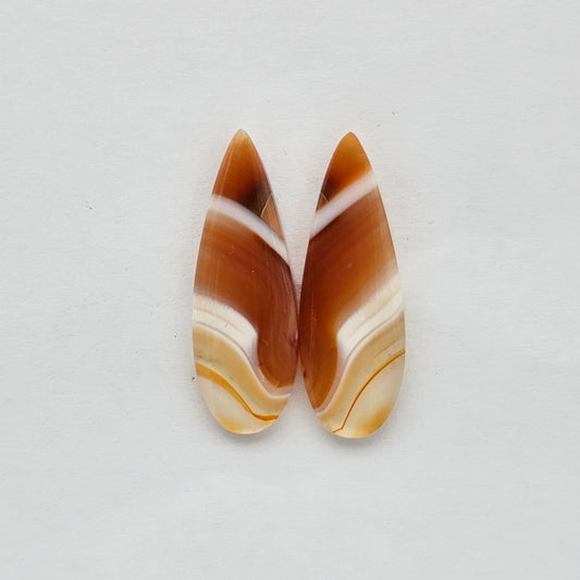 Carnelian Agate Cabochon Pair