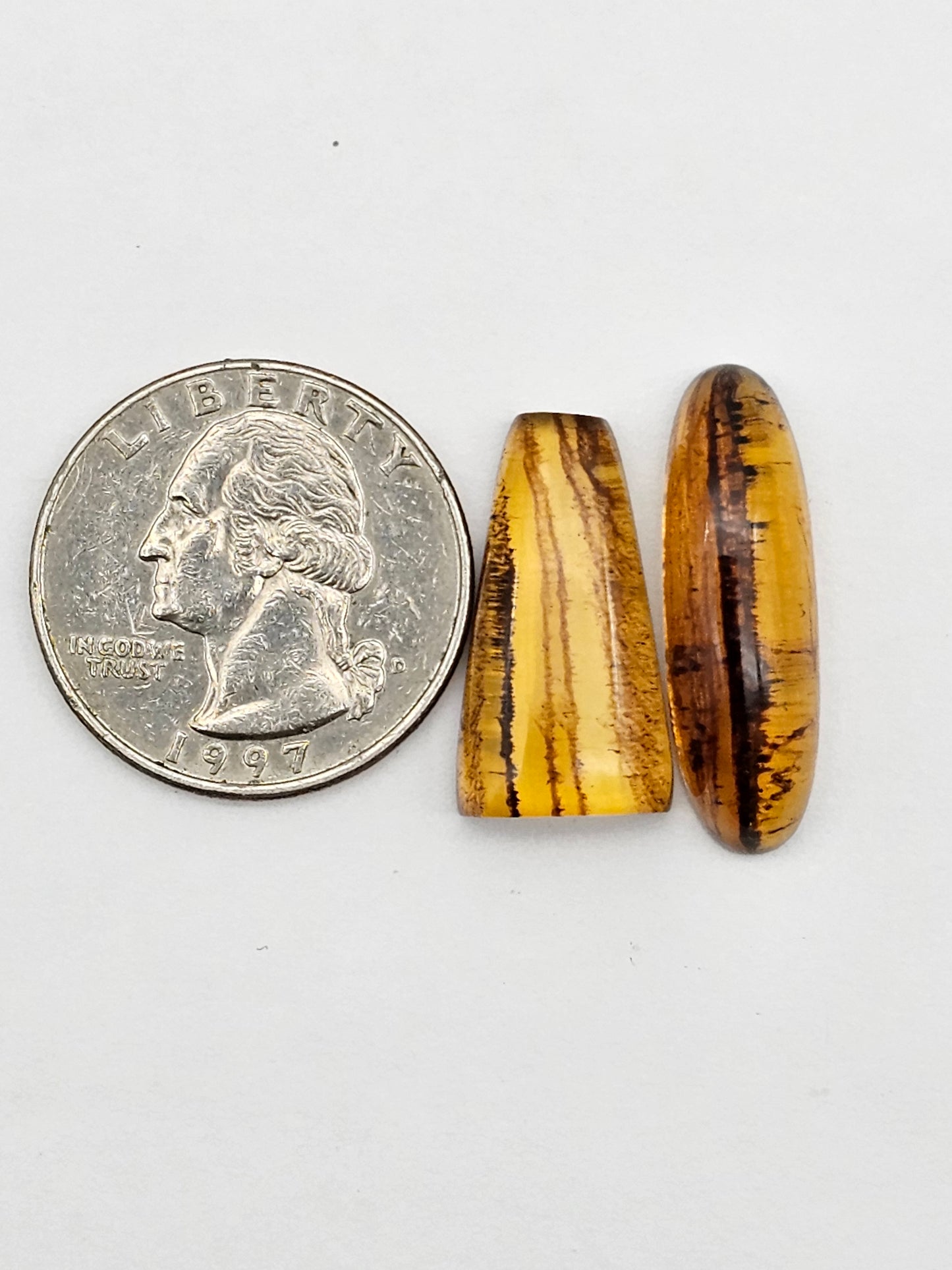 Amber authentic cabochon set large