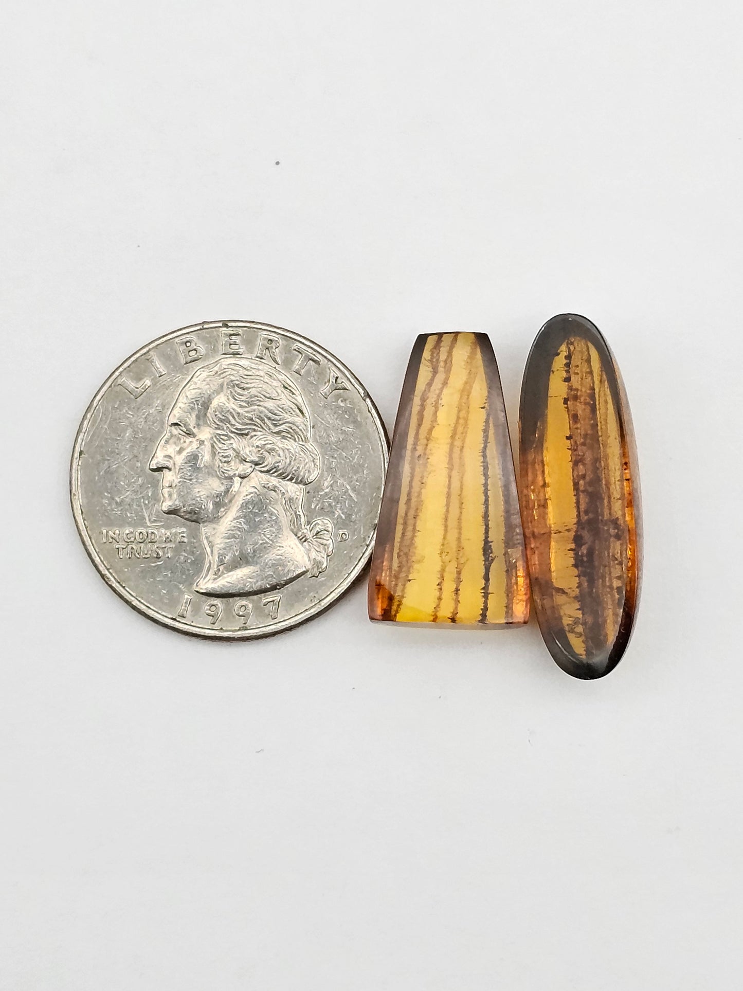 Amber authentic cabochon set large