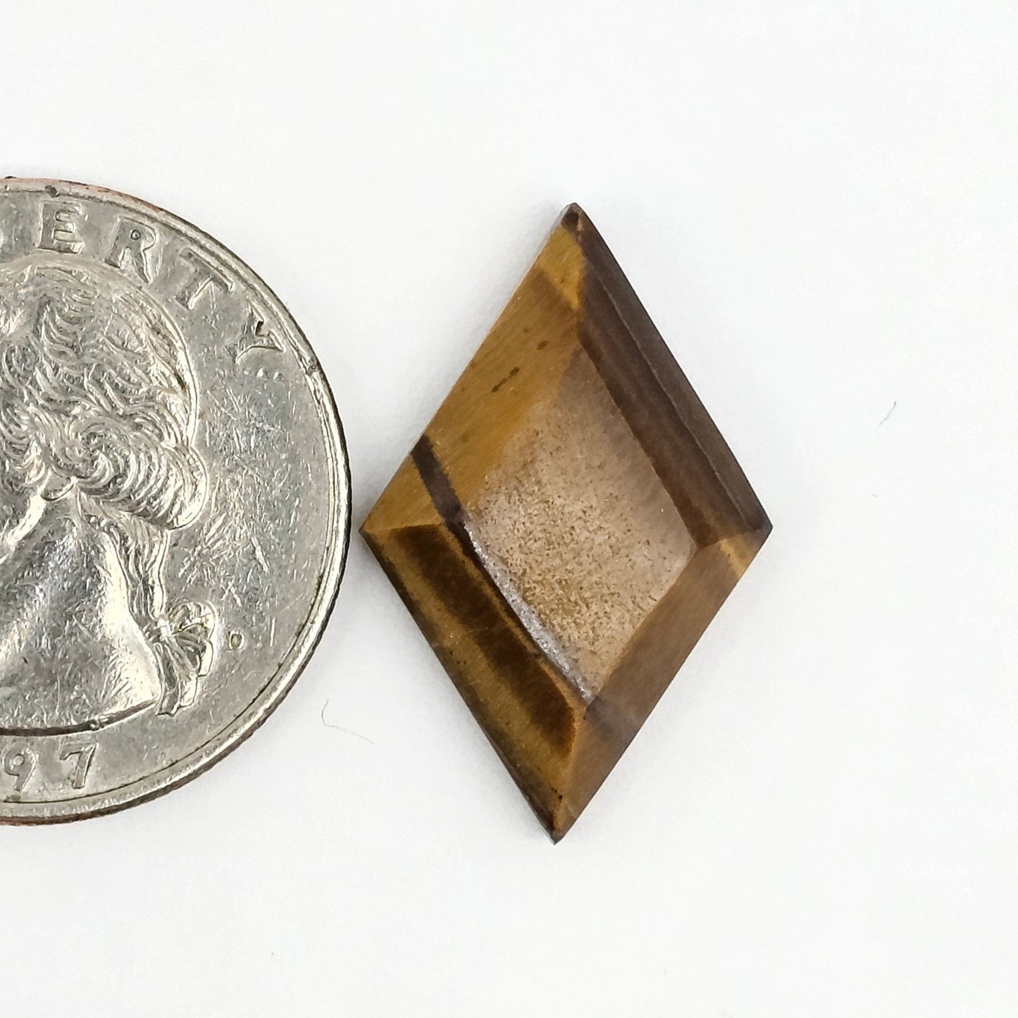 Tiger Eye Geometric Half Faceted Cabochon