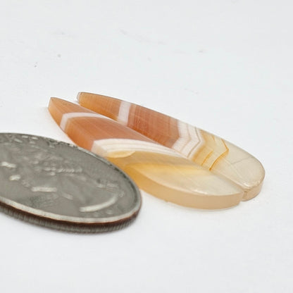 Carnelian Agate Cabochon Pair