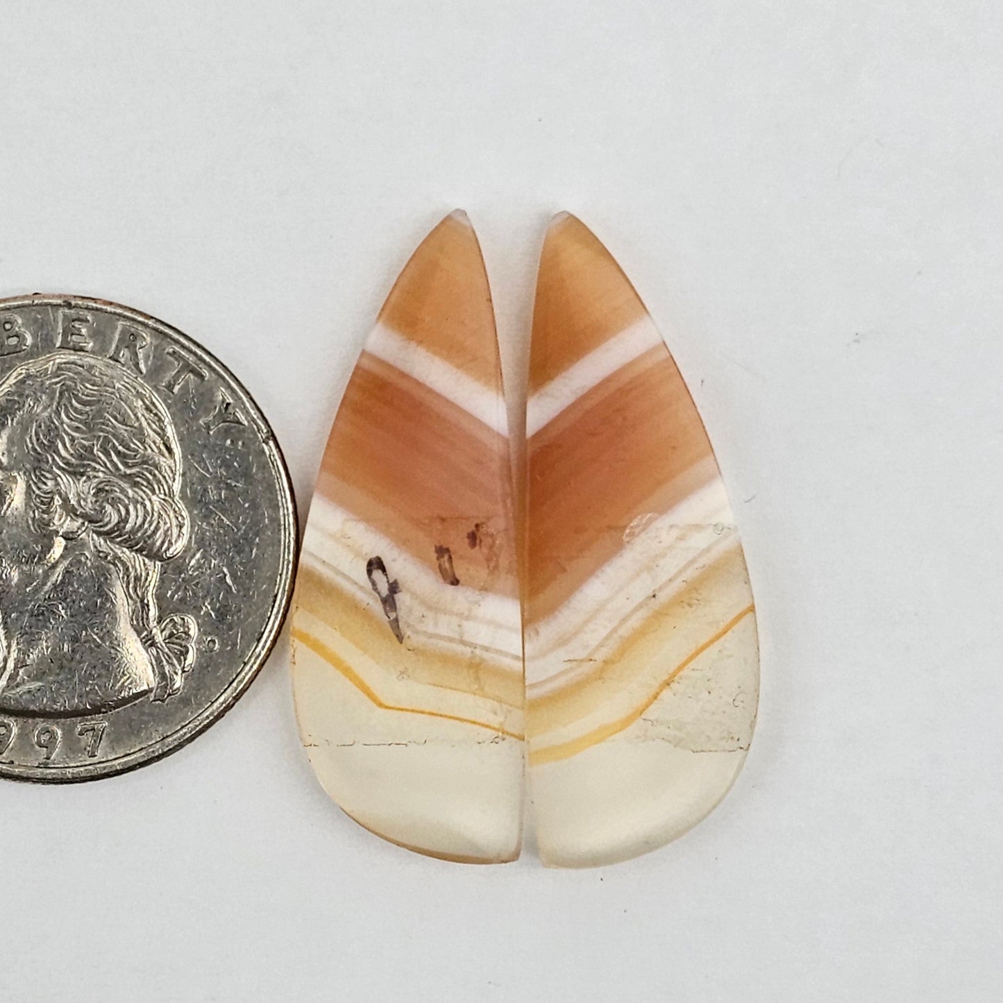 Carnelian Agate Cabochon Pair