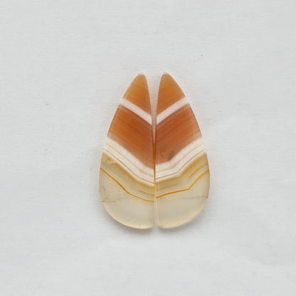 Carnelian Agate Cabochon Pair