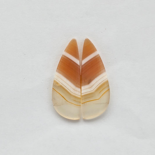 Carnelian Agate Cabochon Pair