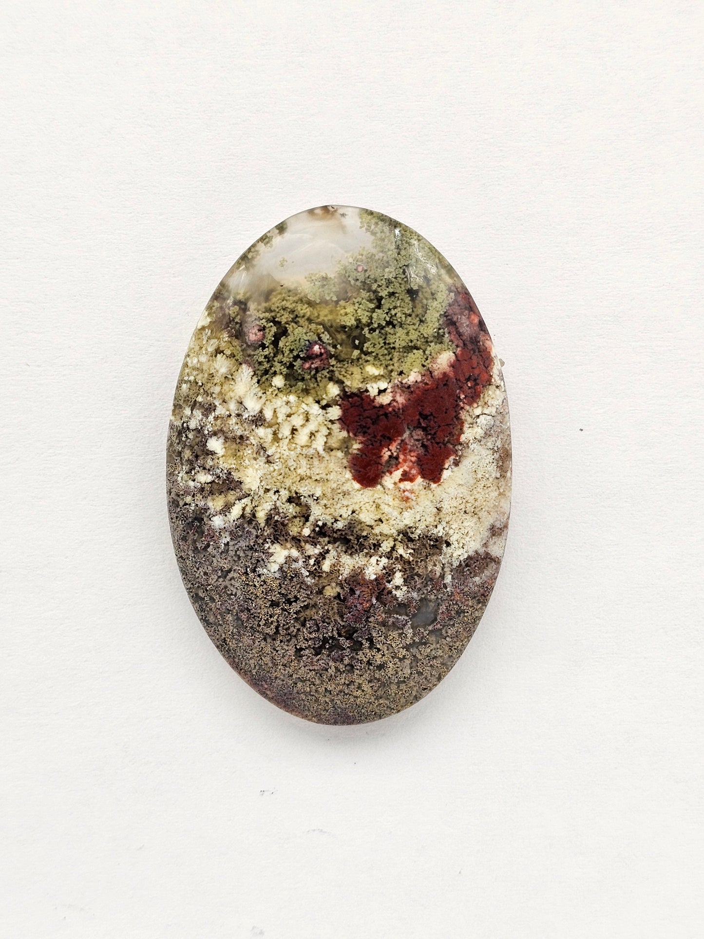 Moss agate cabochon large