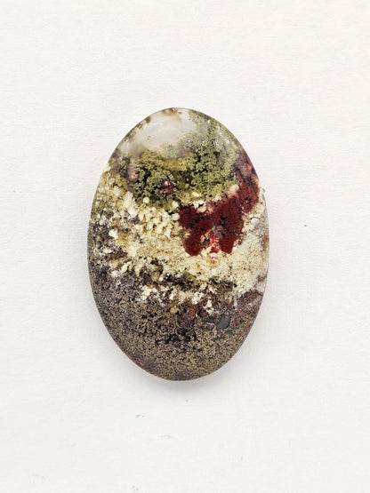 Moss agate cabochon large