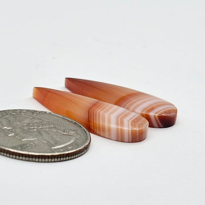 Carnelian Agate Cabochon Pair