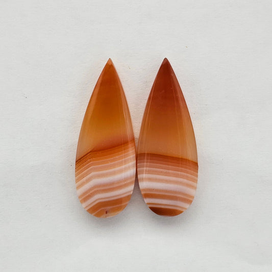 Carnelian Agate Cabochon Pair