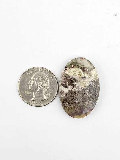 Moss agate cabochon large