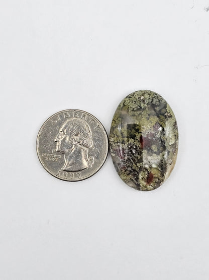 Moss agate cabochon large