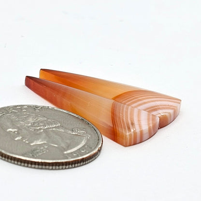 Carnelian Agate Cabochon Pair