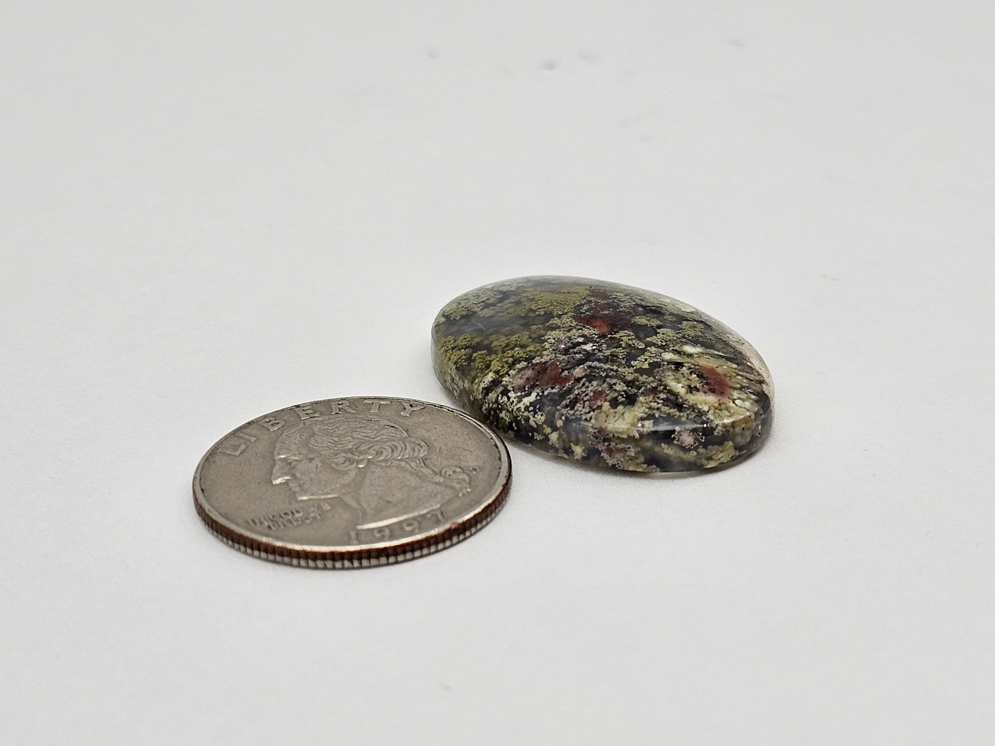 Moss agate cabochon large