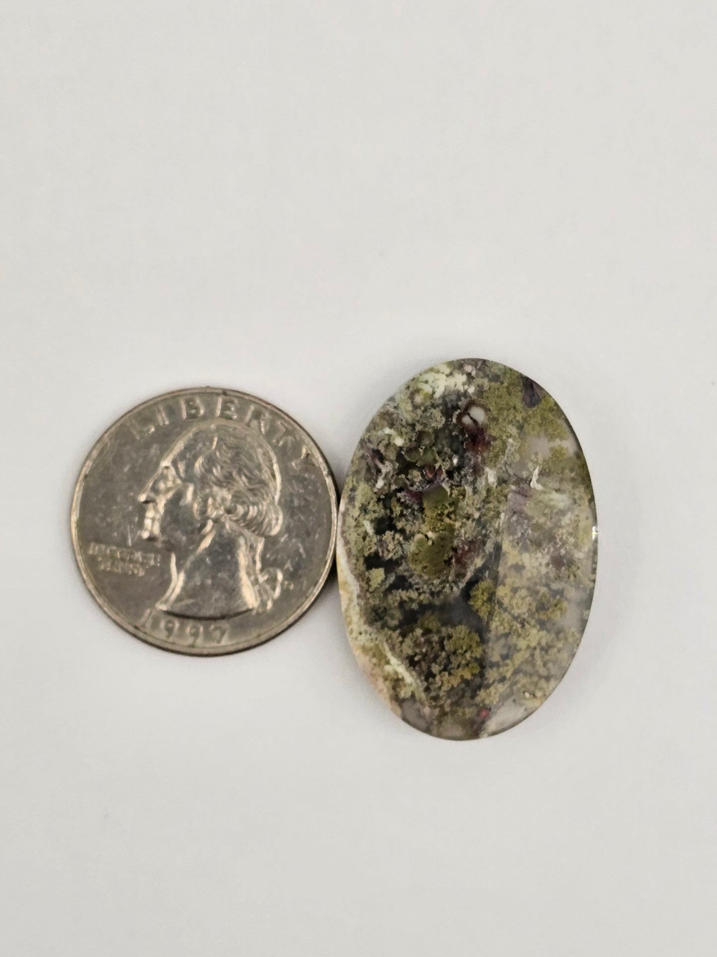 Moss agate cabochon large