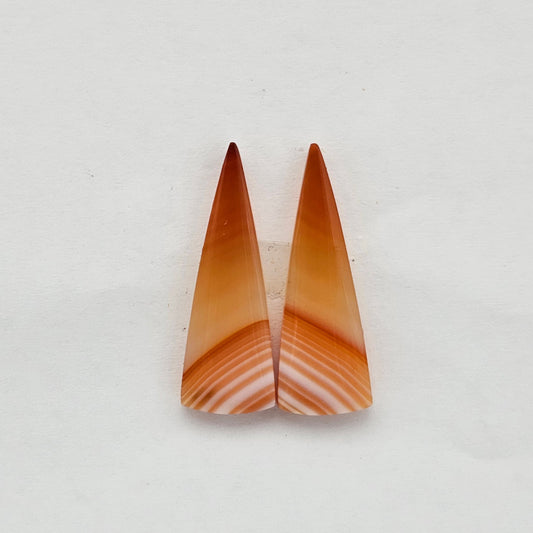 Carnelian Agate Cabochon Pair