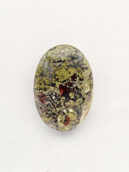 Moss agate cabochon large