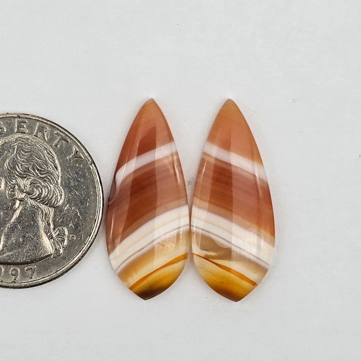 Carnelian Agate Cabochon Pair