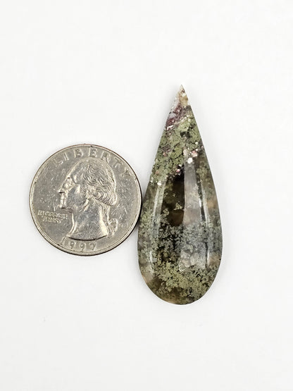 Moss agate cabochon large