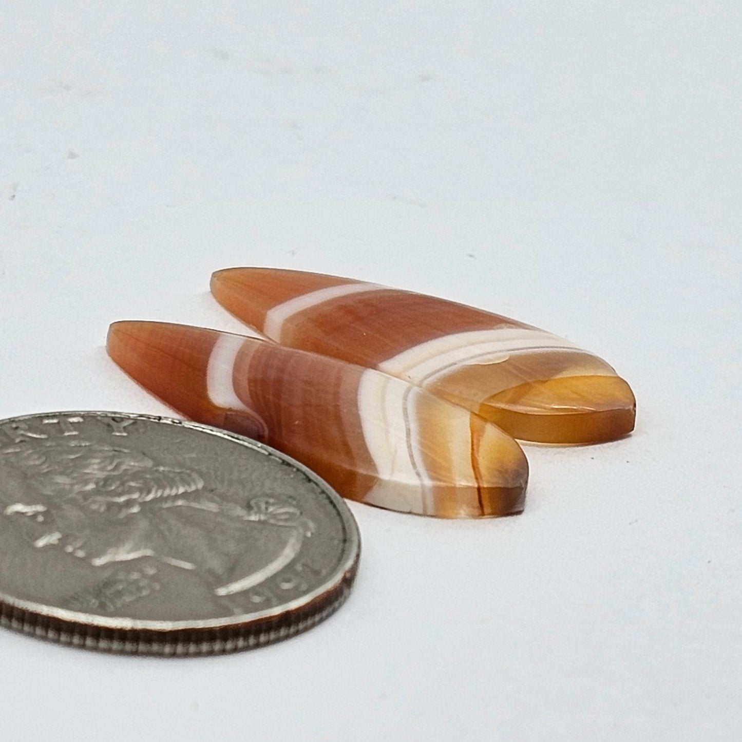 Carnelian Agate Cabochon Pair