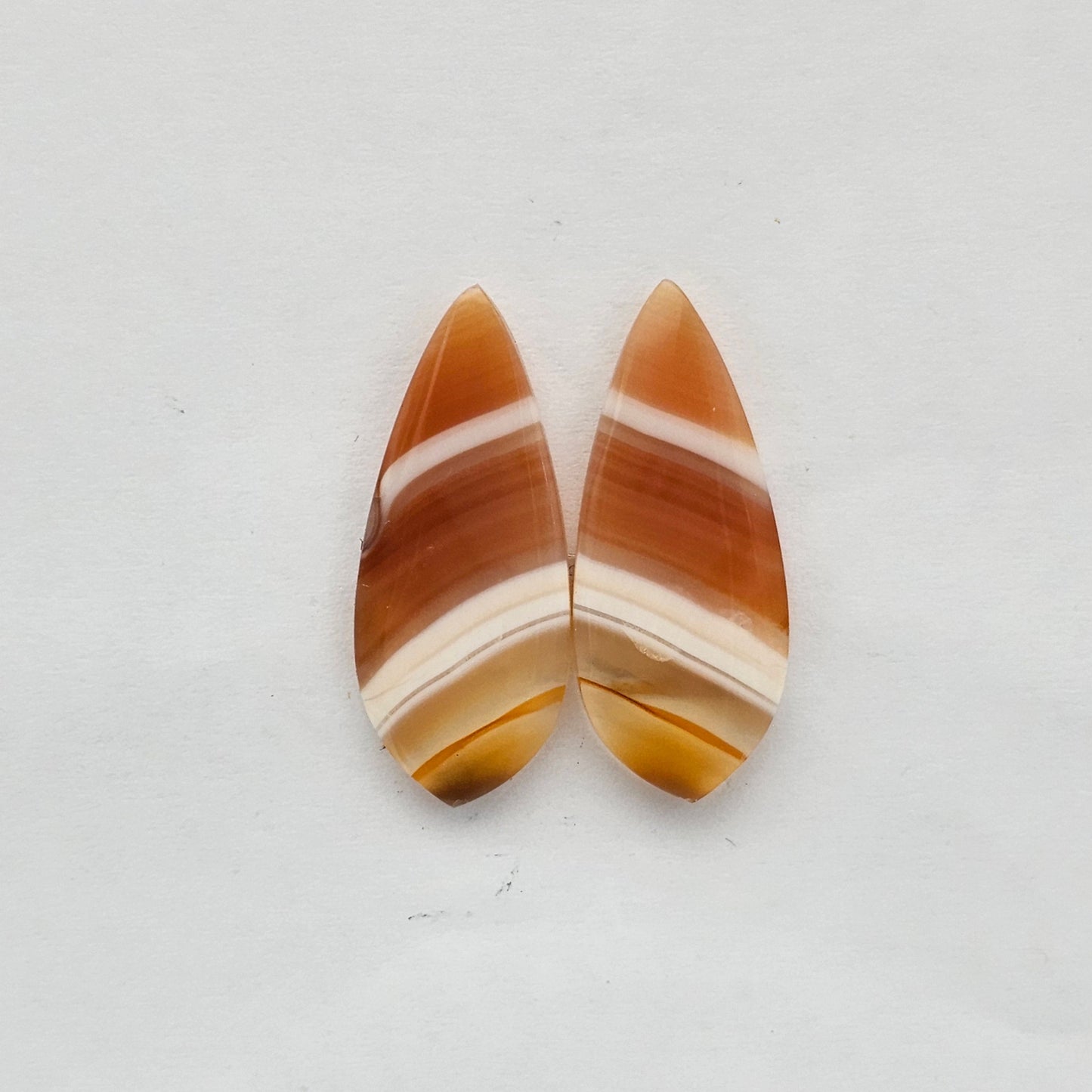 Carnelian Agate Cabochon Pair