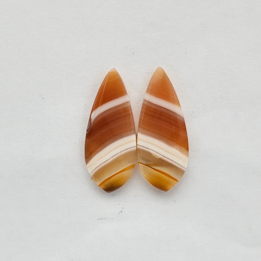 Carnelian Agate Cabochon Pair