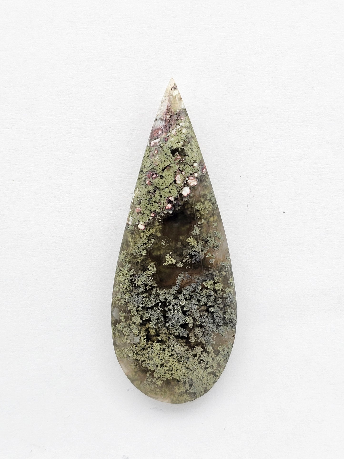 Moss agate cabochon large