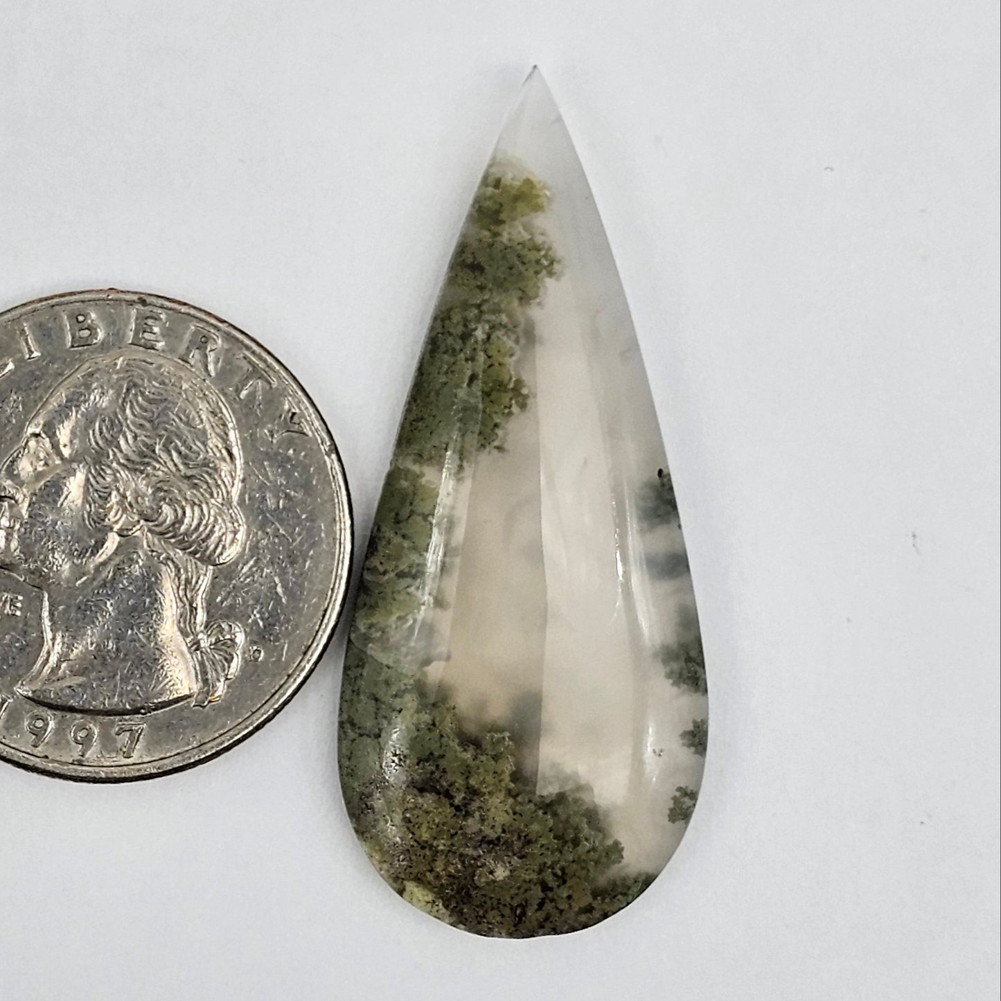 Moss agate cabochon large