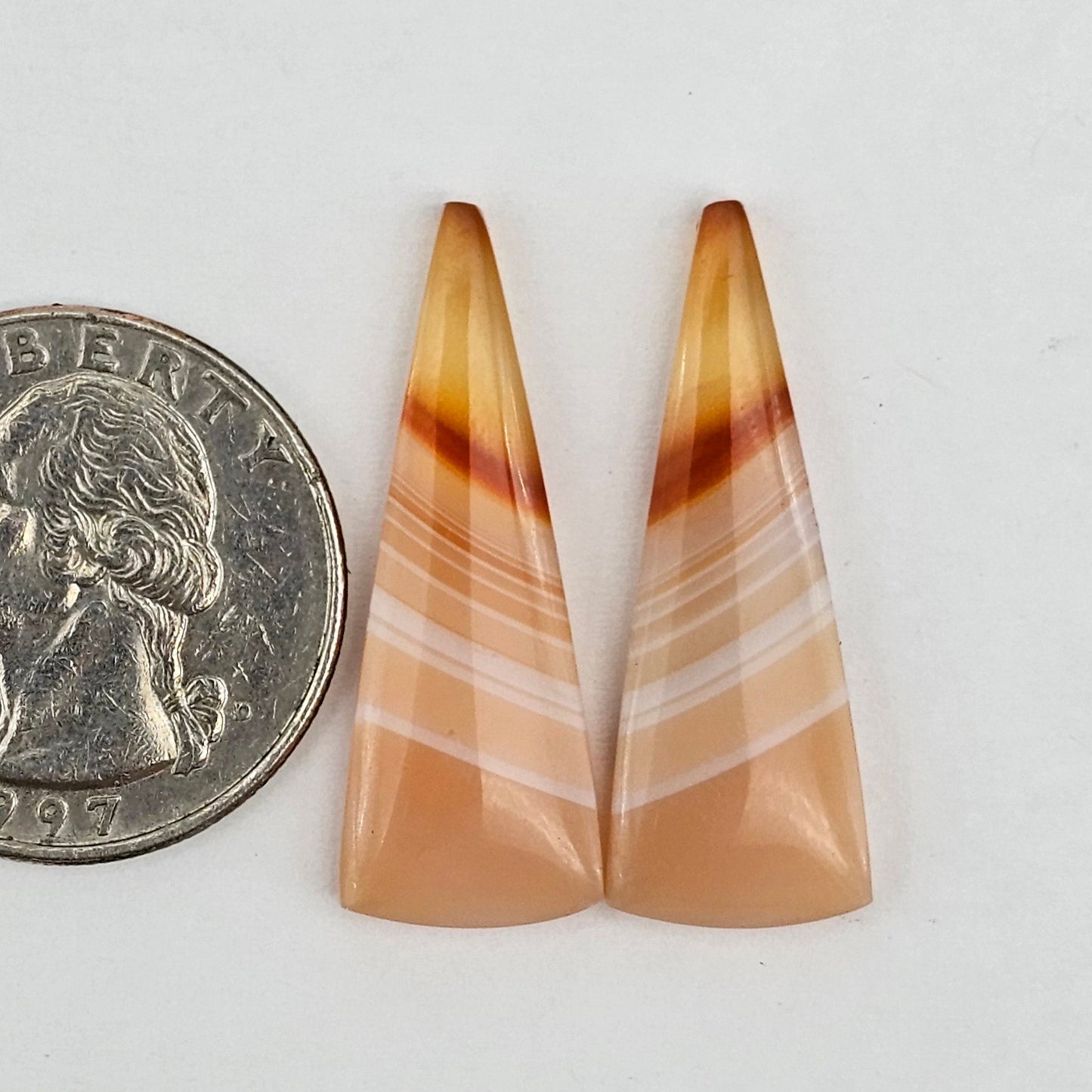 Carnelian Agate Cabochon Pair