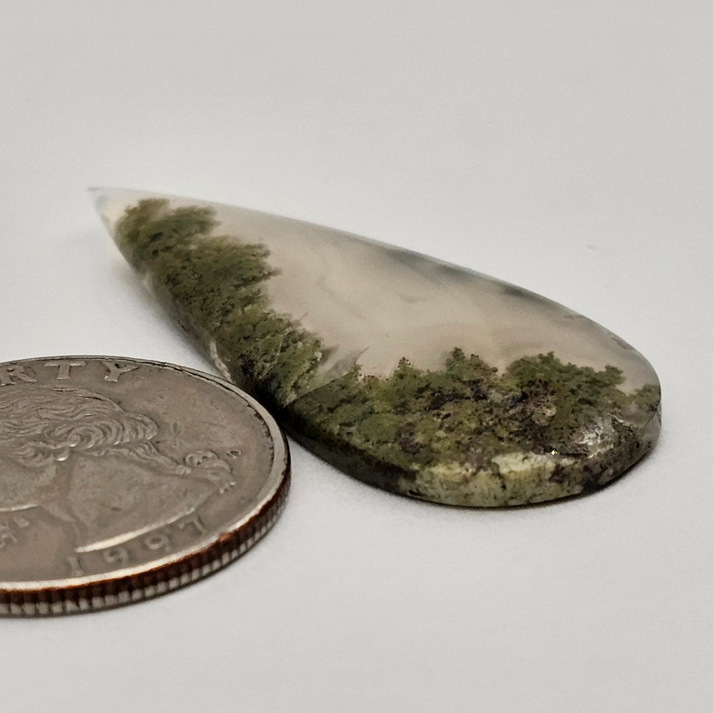 Moss agate cabochon large