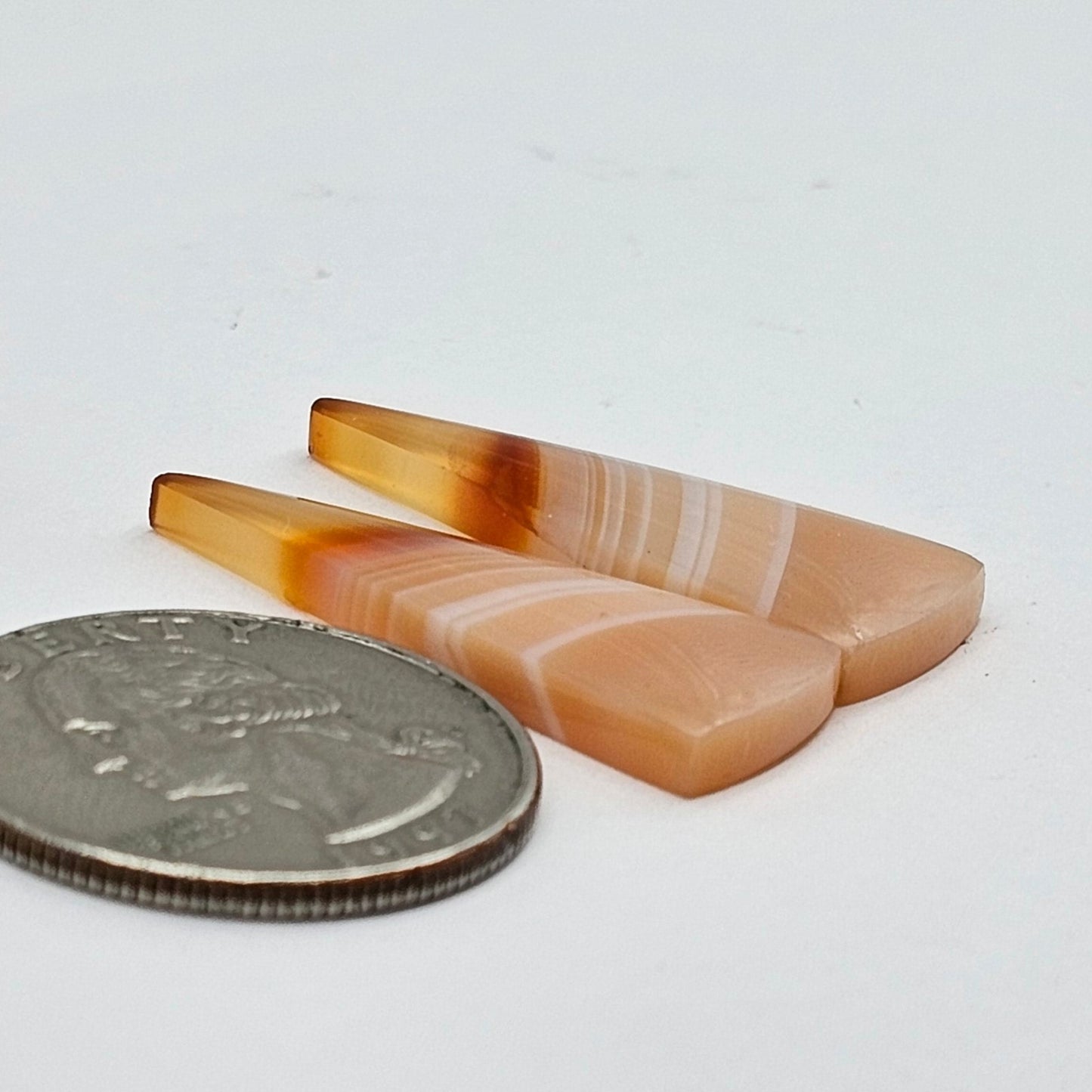 Carnelian Agate Cabochon Pair