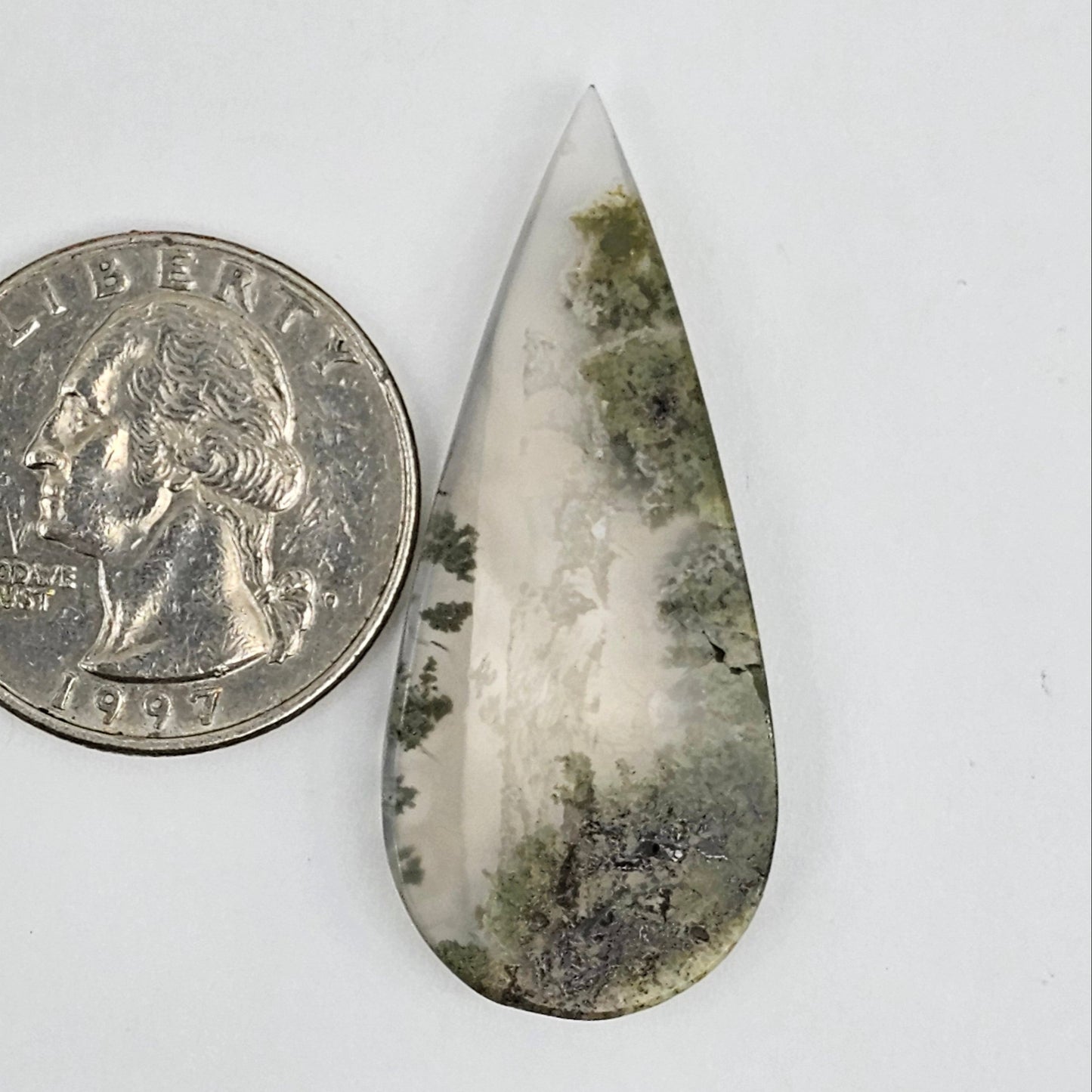 Moss agate cabochon large